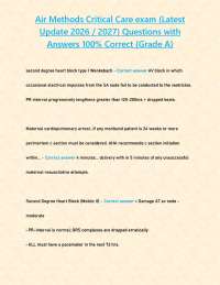 Air Methods Critical Care exam (Latest Update 2026 / 2027) Questions with Answers 100% Cor
