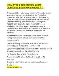 PICU Prep Board Review Exam Questions & Answers (Grade A+)