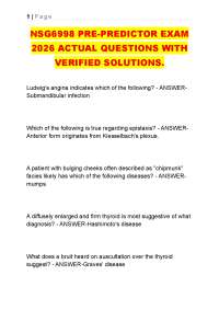 NSG6998 PRE-PREDICTOR EXAM 2026 ACTUAL QUESTIONS WITH VERIFIED SOLUTIONS.