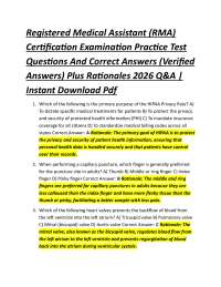 Registered Medical Assistant (RMA) Certification Examination Practice Test Questions