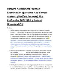 Parapro Assessment Practice Examination Questions And Correct Answers (Verified Answers)