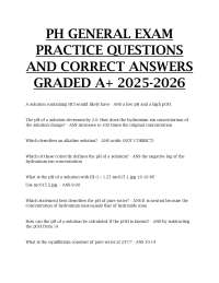 pH General Exam Practice Questions and Correct Answers (A+ Grade 2025–2026)