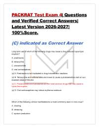 PACKRAT Test Exam 4| Questions and Verified Correct Answers| Latest Version 2026-2027|