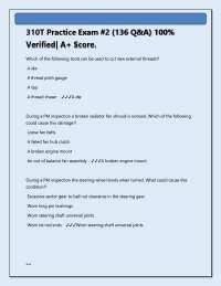 310T Practice Exam #2 (136 Q&A) 100% Verified| A+ Score Latest