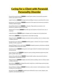 Caring for a Client with Paranoid Personality Disorder 2025-2026 LATEST EXAM Q&A