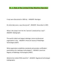 Role of the Limited X-Ray Machine Operator Questions with solved solutions