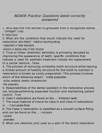 NDAEB Practice Questions latest correctly answered