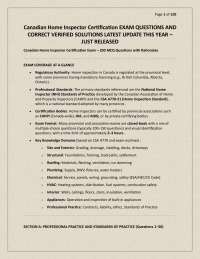 Canadian Home Inspector Certification EXAM QUESTIONS AND CORRECT VERIFIED SOLUTIONS LATEST