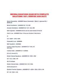 NBCRNA EQUATIONS EXAM WITH COMPLETE SOLUTIONS 100% VERIFIED 2026-2027!!