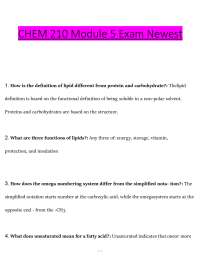 CHEM 210 Module 5 Exam – (2026) Actual Questions & Answers (Biochemistry)