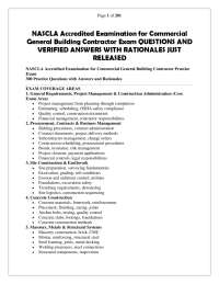 NASCLA Accredited Examination for Commercial General Building Contractor Exam QUESTIONS AN