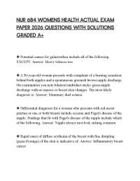 NUR 684 WOMENS HEALTH ACTUAL EXAM PAPER 2026 QUESTIONS WITH SOLUTIONS GRADED A+