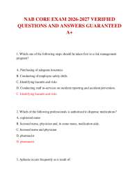NAB CORE EXAM 2026-2027 VERIFIED QUESTIONS AND ANSWERS GUARANTEED A+