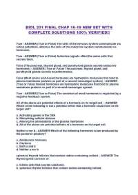BIOL 231 FINAL CHAP 16-19 NEW SET WITH COMPLETE SOLUTIONS 100% VERIFIED!!