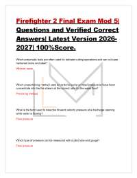 Firefighter 2 Final Exam Mod 5| Questions and Verified Correct Answers| Latest Version 2