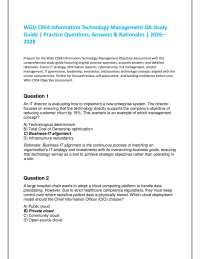 WGU C954 Information Technology Management OA Study Guide: Practice Questions & Rationales