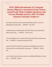 WGU D684 Introduction to Computer Science Objective Assessment Study Guide with Practice Q