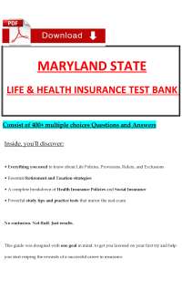 Maryland Life & Health Insurance Test Bank: 400+ Practice Questions