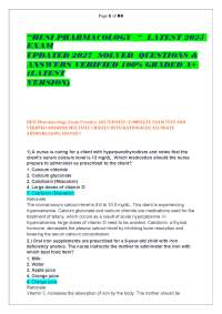 HESI Pharmacology Exam Study Guide with Practice Questions, Detailed Rationales and Compre