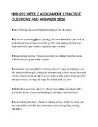 NUR 699 WEEK 7 ASSIGNMENT 1 PRACTICE QUESTIONS AND ANSWERS 2026