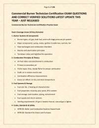 Commercial Burner Technician Certification EXAM QUESTIONS AND CORRECT VERIFIED SOLUTIONS L