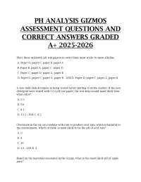 pH Analysis Gizmos Assessment Questions & Answers (A+ Chemistry 2025–2026)
