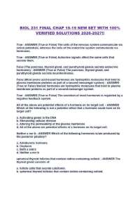 BIOL 231 FINAL CHAP 16-19 NEW SET WITH 100% VERIFIED SOLUTIONS 2026-2027!!