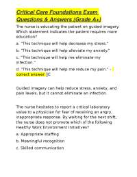 Critical Care Foundations Exam Questions & Answers (Grade A+)
