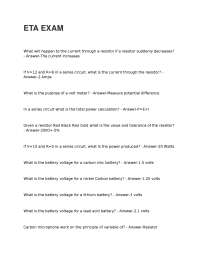 ETA EXAM QUESTION S AND ANSWERS
