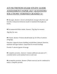 ATI Nutrition Exam Study Guide with Practice Questions, Detailed Rationales and Comprehens