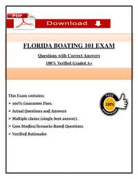 Florida Boating 101 Exam Questions & Answers (2026/2027) | Boating Safety (PDF)