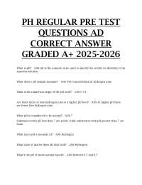pH Regular Pre-Test Questions and Correct Answers (A+ Grade 2025–2026)