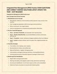 Integrated Pest Management (IPM) Practice EXAM QUESTIONS AND CORRECT VERIFIED SOLUTIONS LA