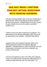 NSG 6001 WEEK 3 MIDTERM 2026/2027 ACTUAL QUESTIONS WITH VERIFIED ANSWERS.