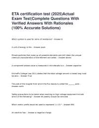 ETA certification Test Actual Exam Test| Complete Questions With Verified Answers With Rat