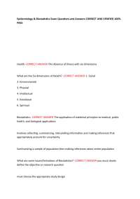 Epidemiology EXAM QUESTIONS WITH CORRECT VERIFIED ANSWERS