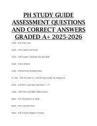 pH Study Guide Assessment (2025–2026) – Questions & Correct Answers (A+ Level)