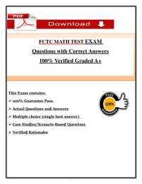 FCTC Math Test Questions & Answers (2026/2027) | Firefighter Testing | FCTC (PDF)