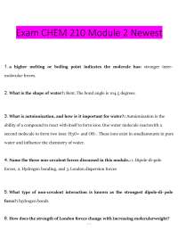 CHEM 210 Module 2 Exam – (2026) Actual Questions & Answers (Biochemistry)