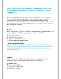 WGU C954 Information Technology Management OA Study Guide: Practice Questions & Rationales