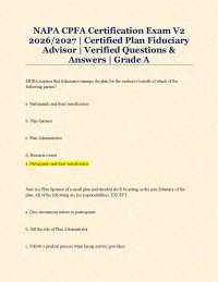 NAPA CPFA Certification Exam V2 2026/2027 | Certified Plan Fiduciary Advisor | Verified