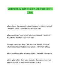 Certified EkG technician (CET) practice test Questions with solved solutions