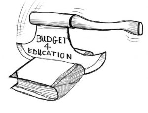 education budget cut down in Spain