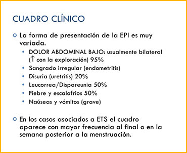 cuadro clínico EPI - Enfermedad pélvica inflamatoria